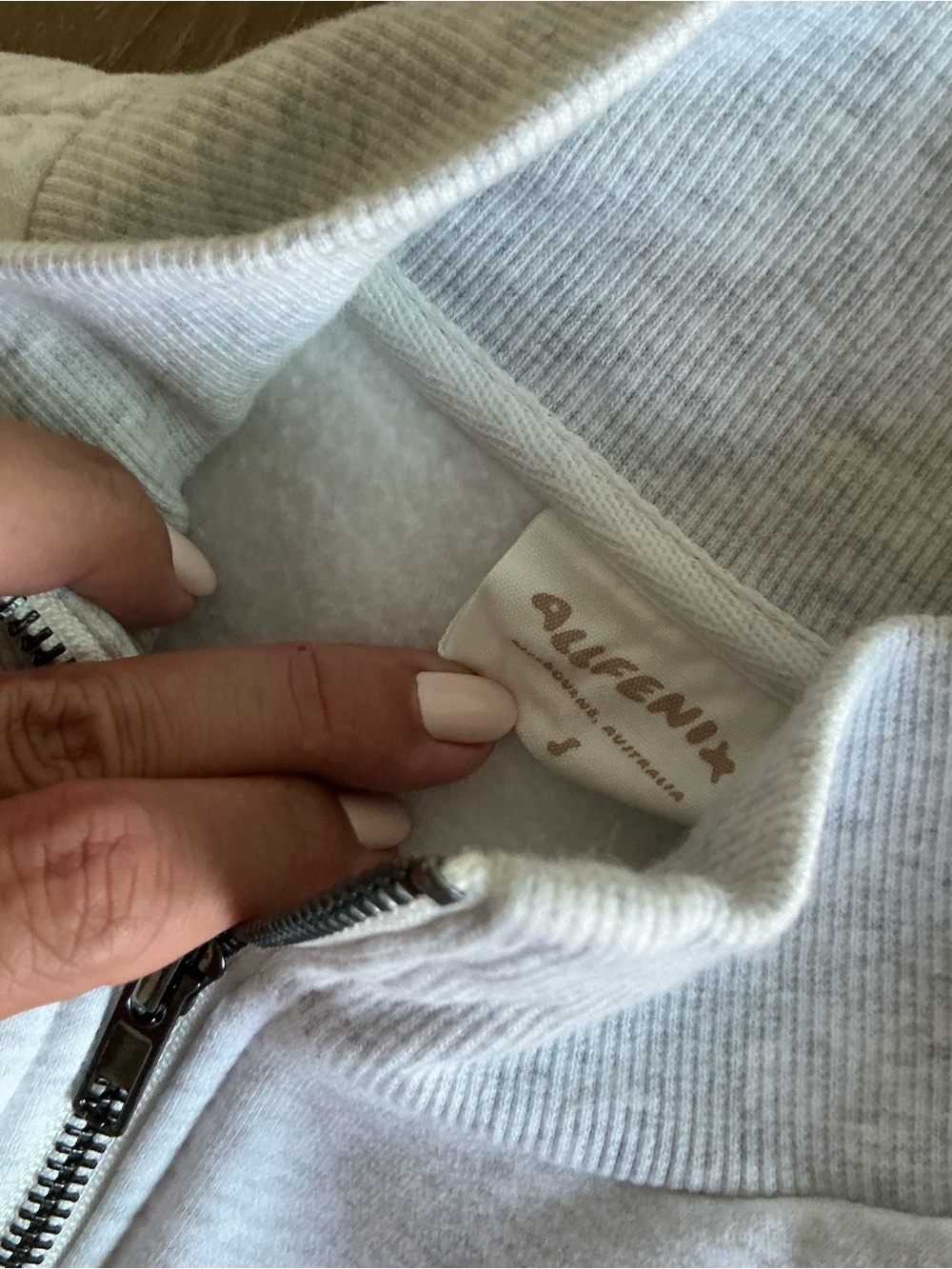 Cropped Zip-Front Bomber Jacket in Light Gray - Picture 3 of 3